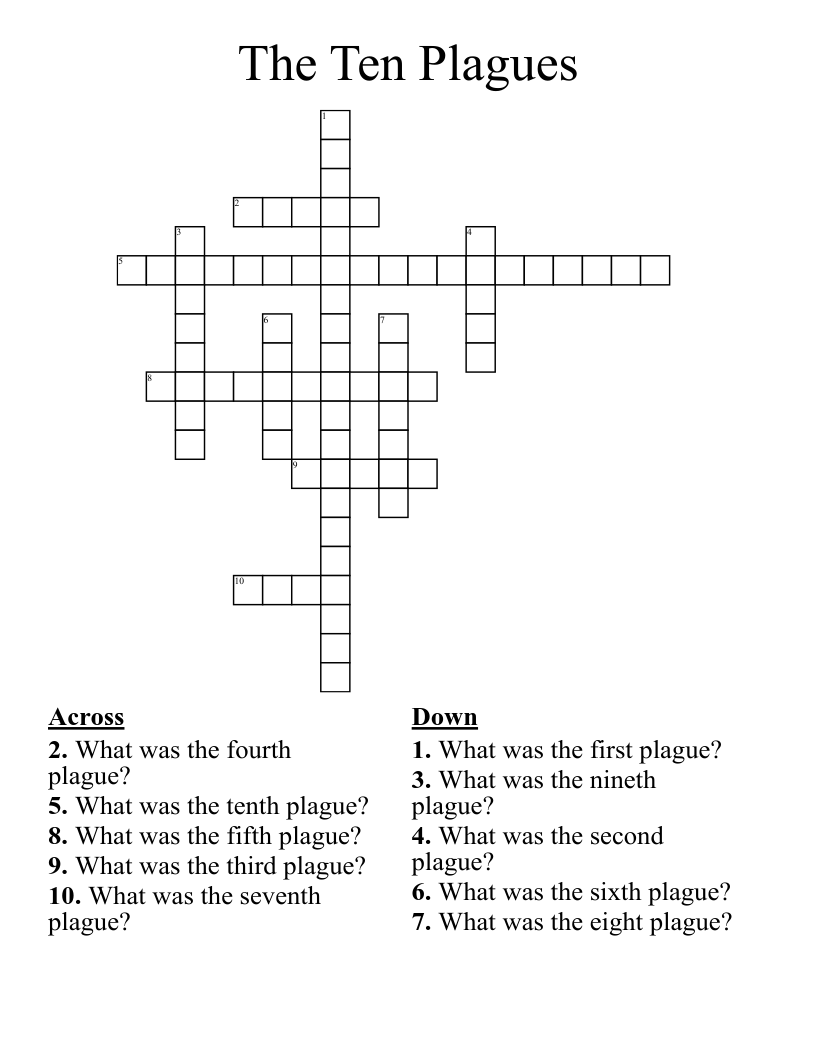 10 Plagues Match It Worksheet WordMint