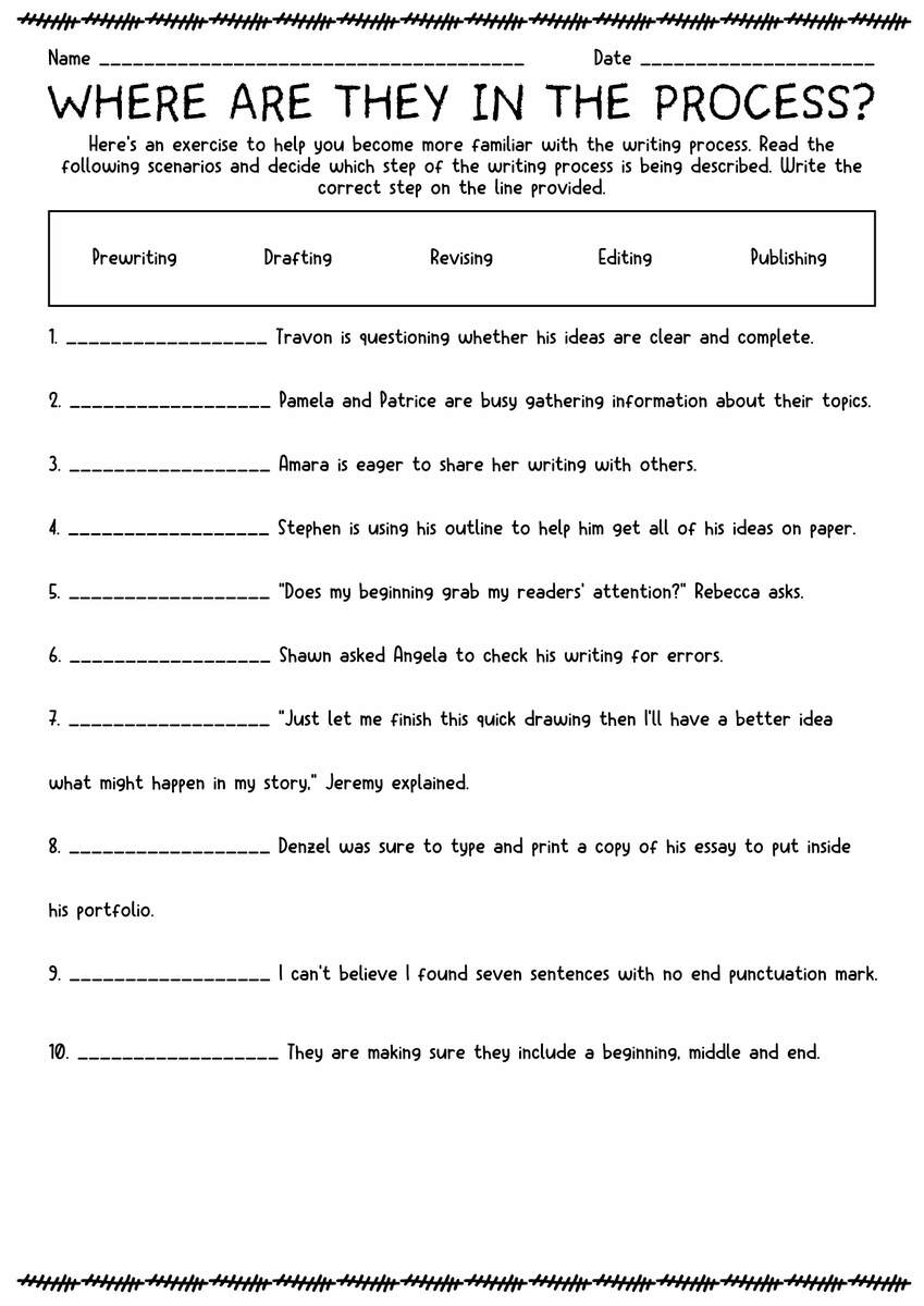 12 Writing Process Worksheets Free PDF At Worksheeto