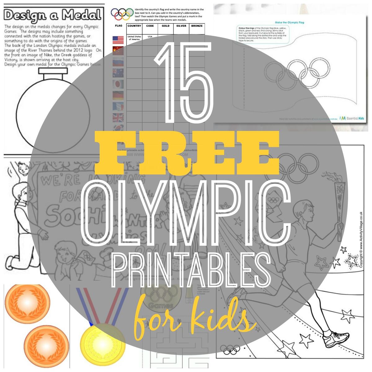 15 Free Olympic Printables For Kids Coloring Pages Medal Count Score Sheets Bingo And More