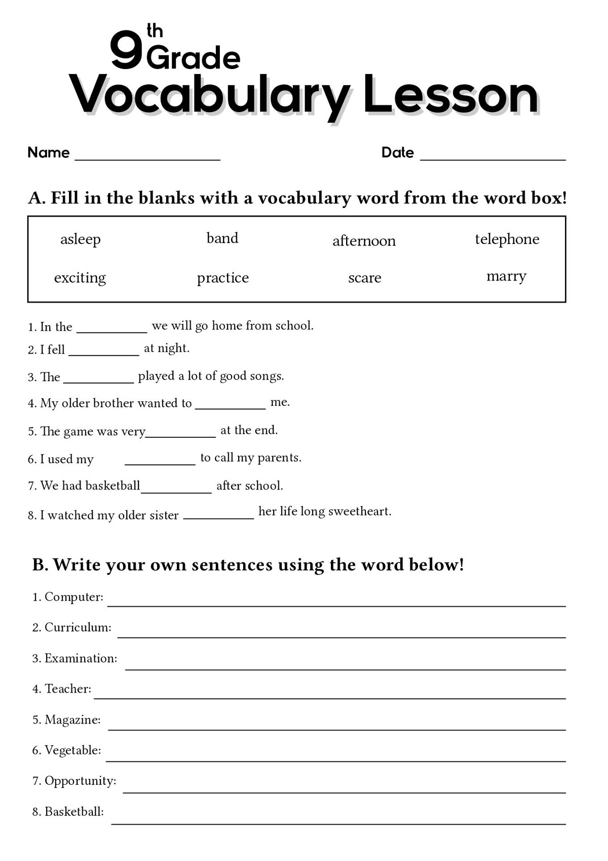 15 Printable 9th Grade Reading Comprehension Worksheets Free PDF At Worksheeto