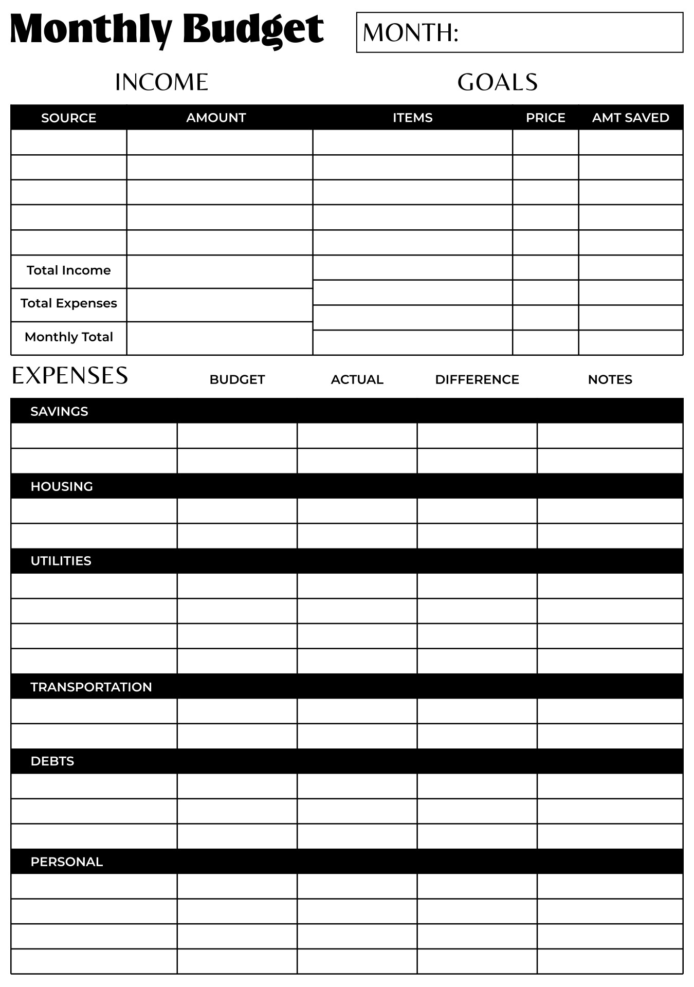 17 Free Income And Expense Worksheet Free PDF At Worksheeto