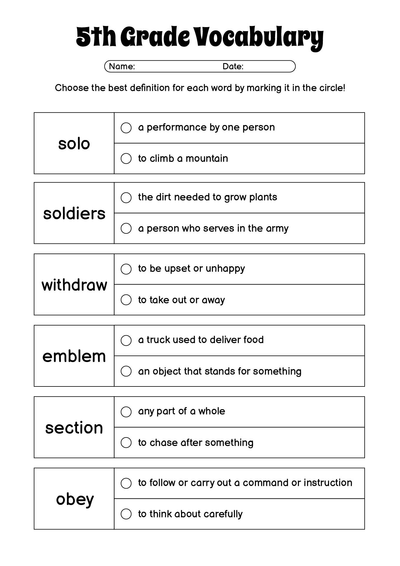 18 5th Grade Vocabulary Worksheets Printable Free PDF At Worksheeto 18 5th Grade Vocabulary Worksheets Printable Free PDF At Worksheeto