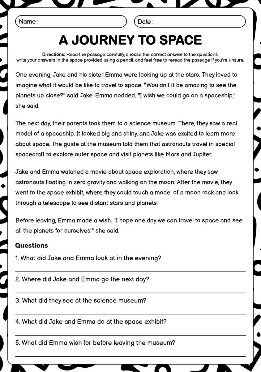 Reading Comprehension Worksheets Online Or Printable