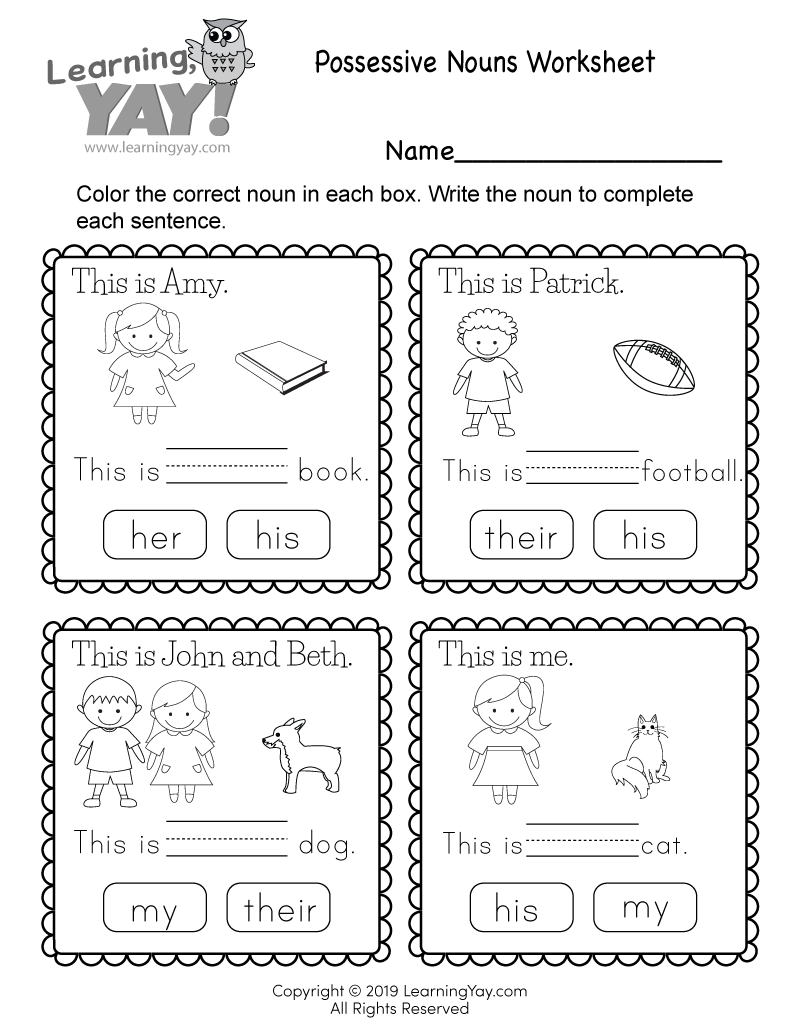 Free Printable English Language Arts Worksheet