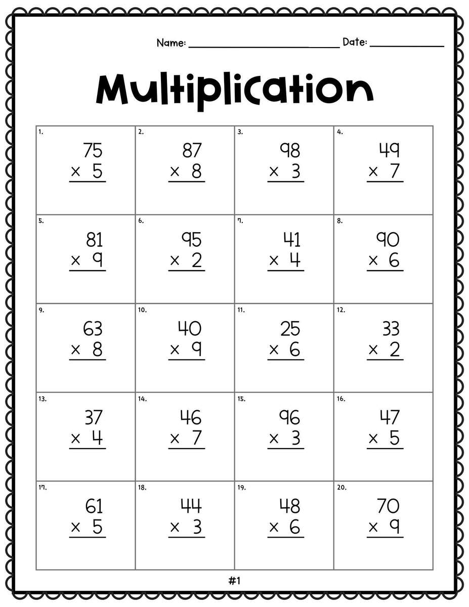 2 Digit By 1 Digit Multiplication Worksheet For Kids Etsy 2 Digit By 1 Digit Multiplication Worksheet For Kids Etsy