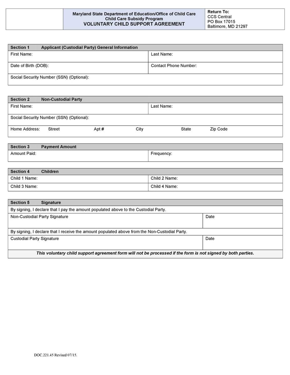 32 Free Child Support Agreement Templates PDF MS Word