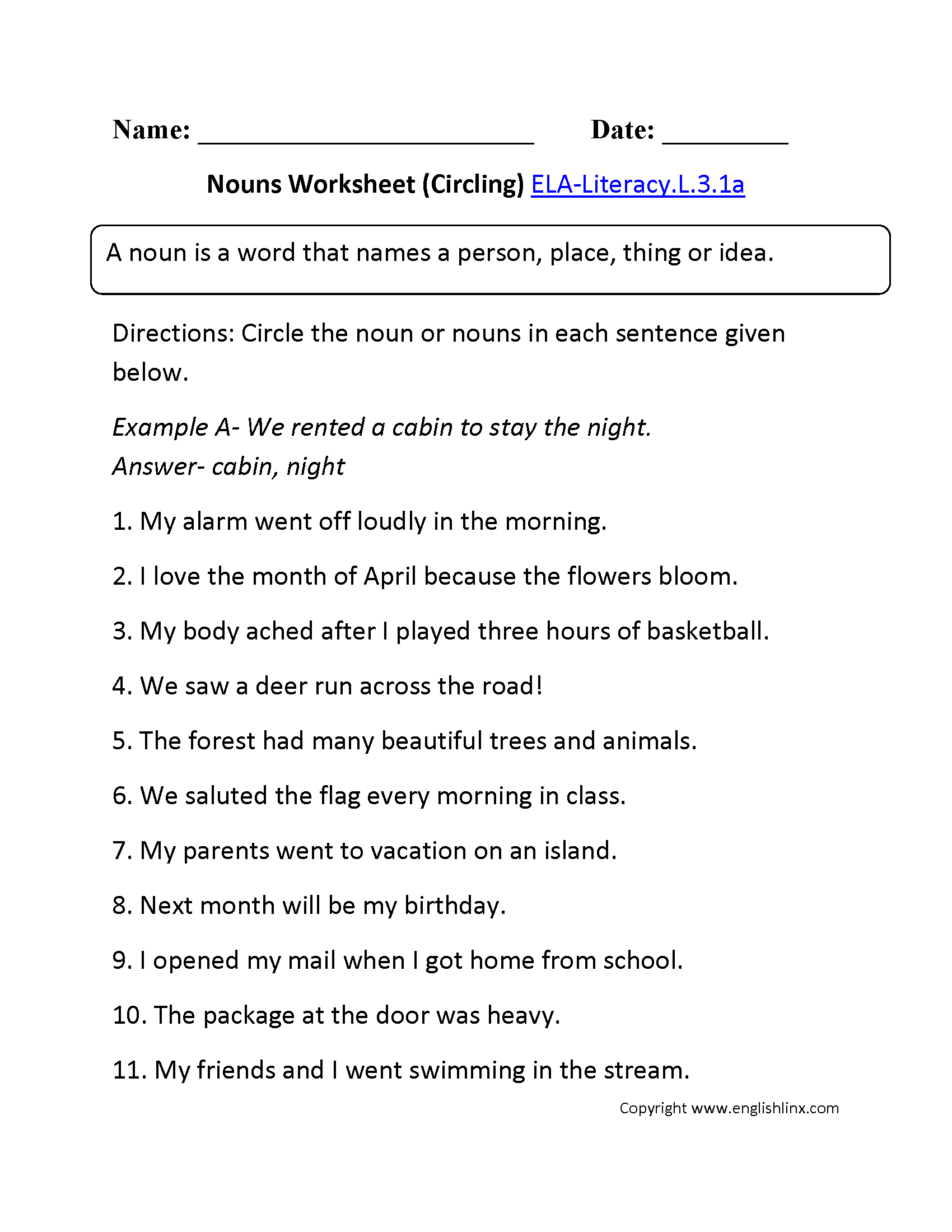 1st Grade English Worksheets Free Printables
