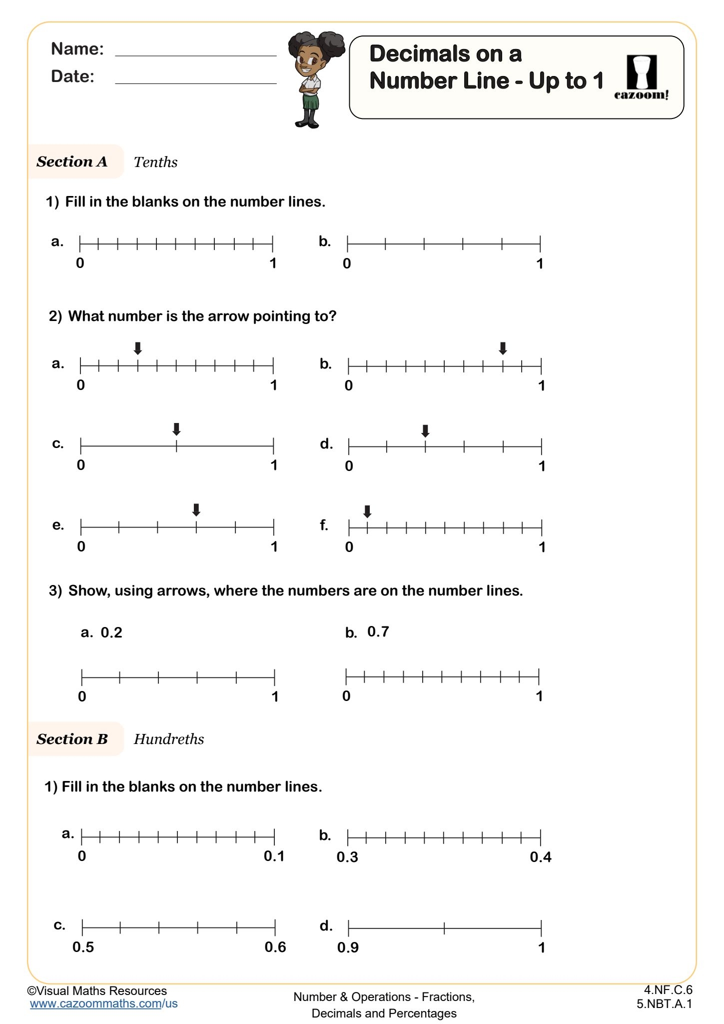 4 NF C 6 Worksheets Printable 4th Grade Math Worksheets Cazoom Math