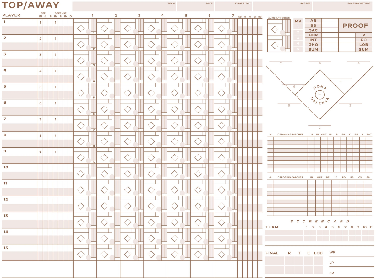 6 Free Printable Baseball Scorecards Scorebook Pages