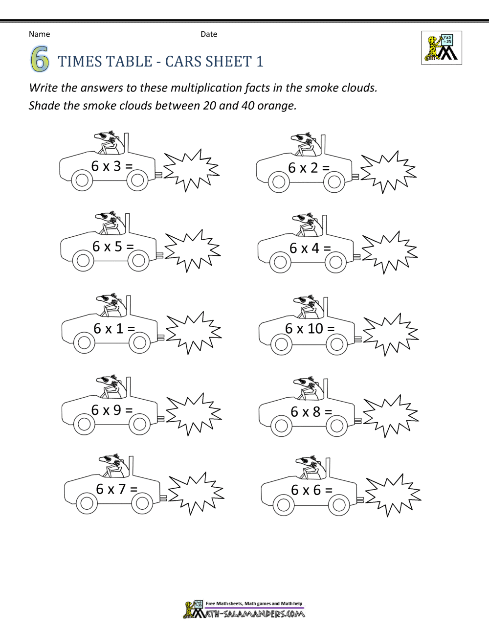 6 Times Tables Worksheets 6 Times Tables Worksheets