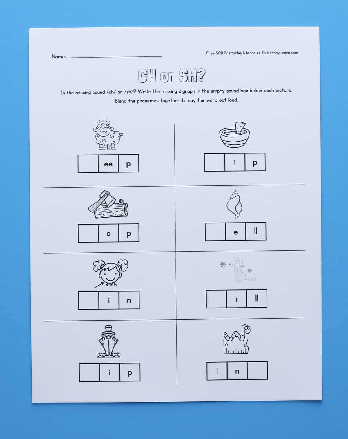 7 FREE CH Worksheets For Digraph Learning Literacy Learn Phonics Worksheets Ch And Sh Sounds Sort By Sh And Ch Words
