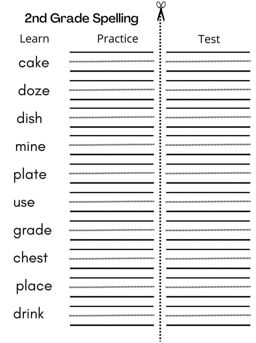 8 Printable Second Grade Writing Spelling Worksheets Spelling Test Etsy 17 Spelling Words Worksheets Grade 2