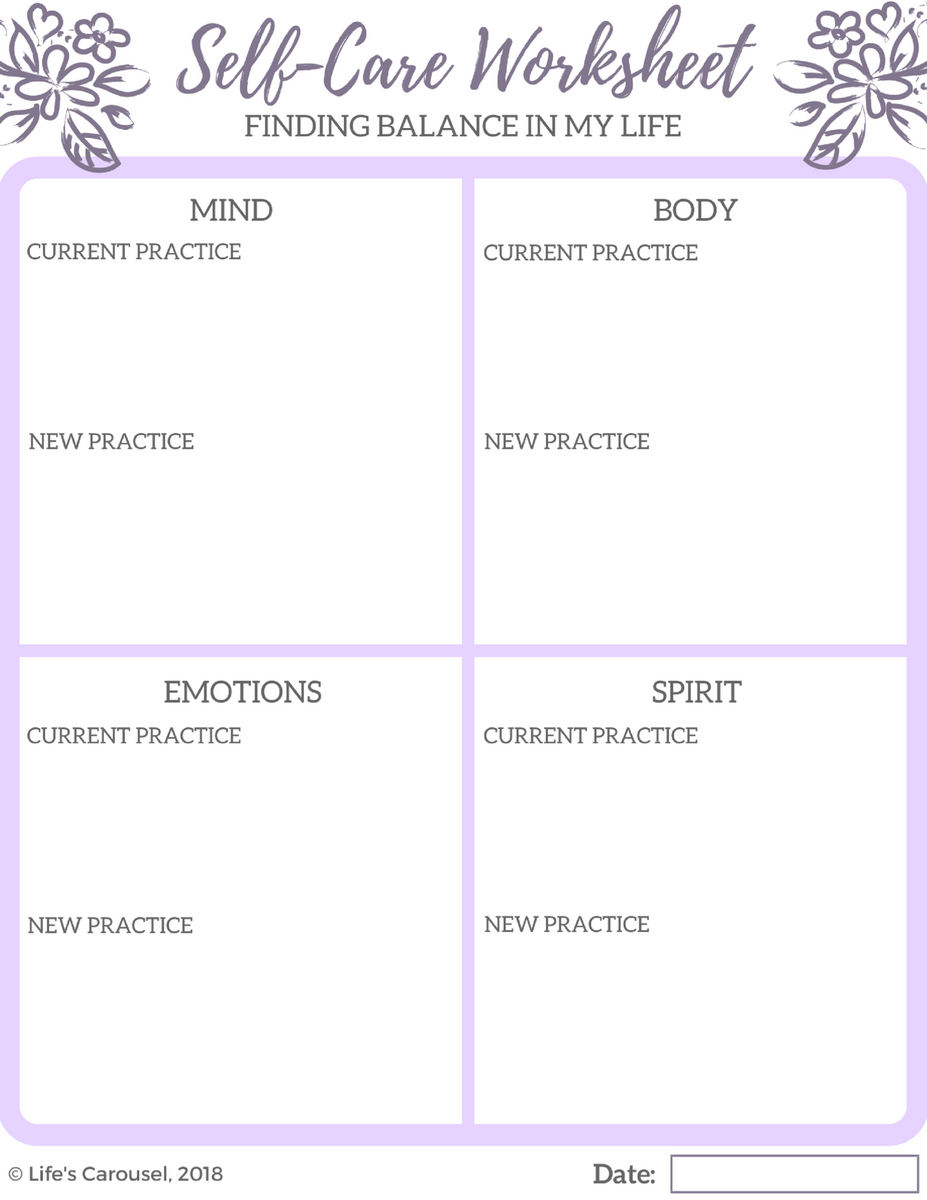 8th Grade Self Care Assessment Worksheets Printable