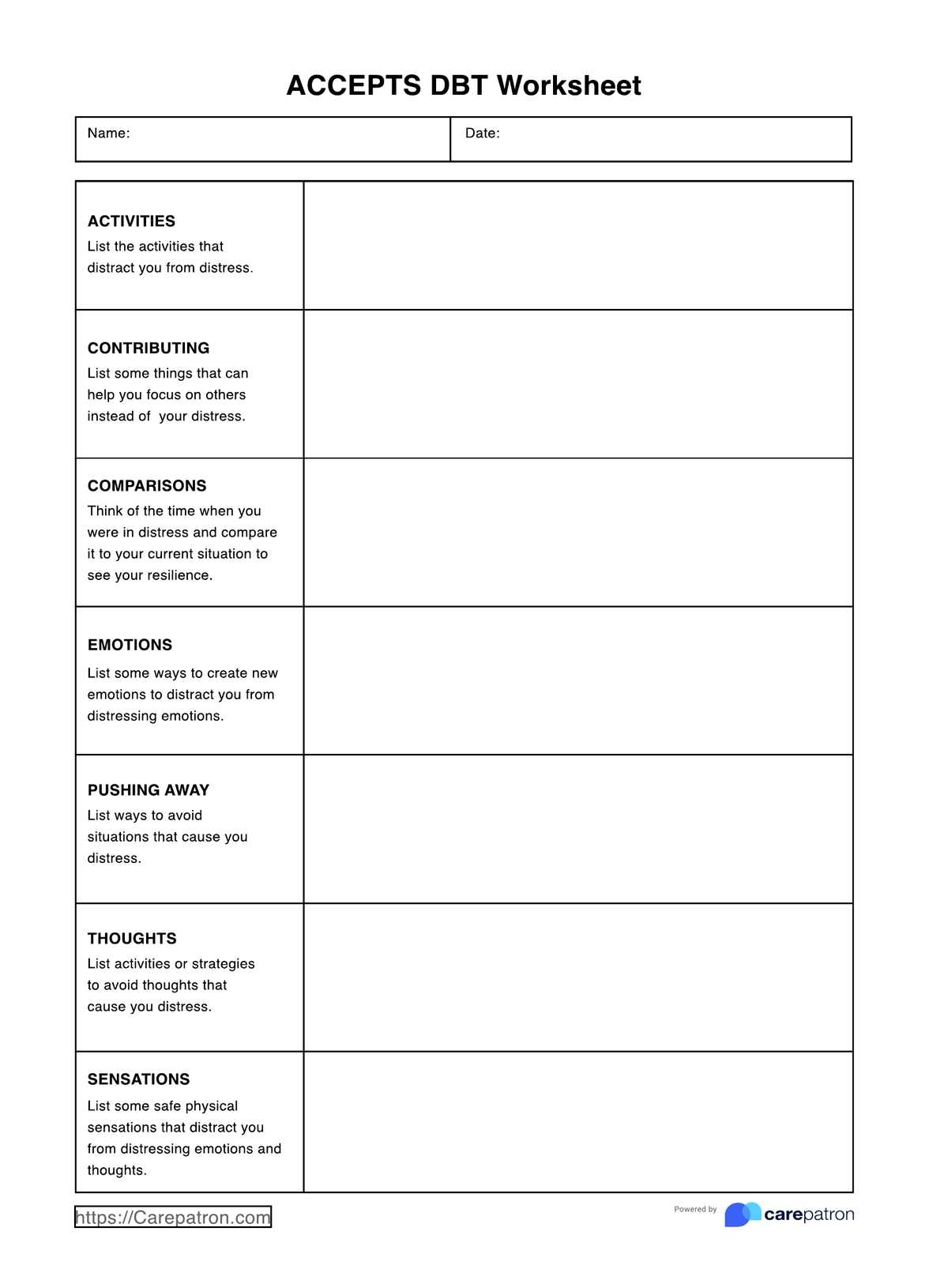 Radical Acceptance Worksheet Etsy