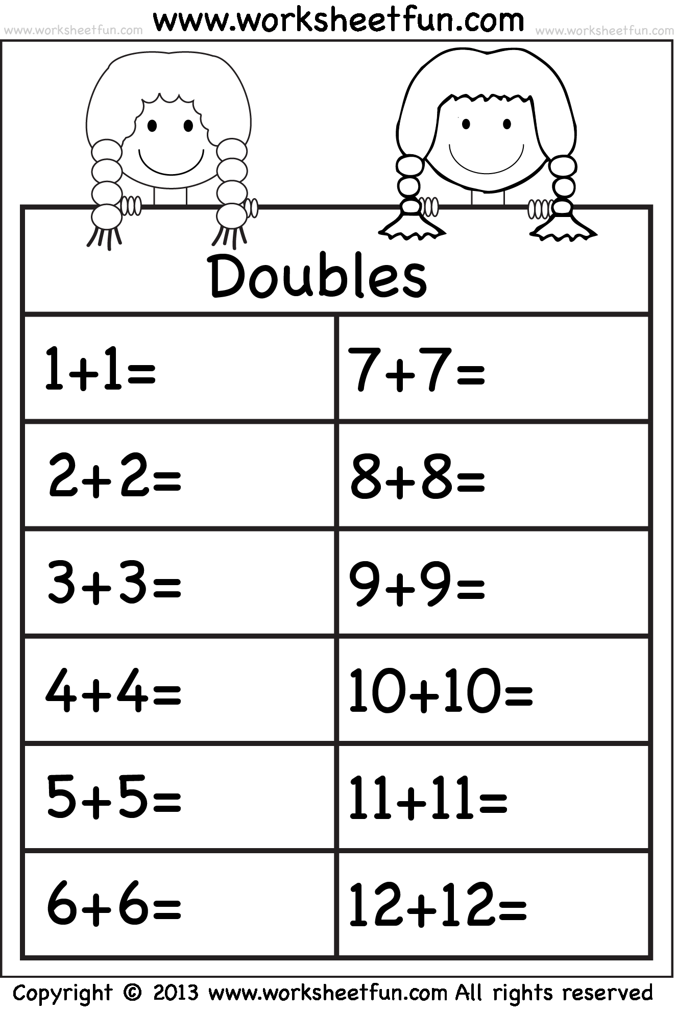 Doubling Numbers To 20 Addition Worksheet Printable PDF Year 2 Year 3 Addition Worksheet