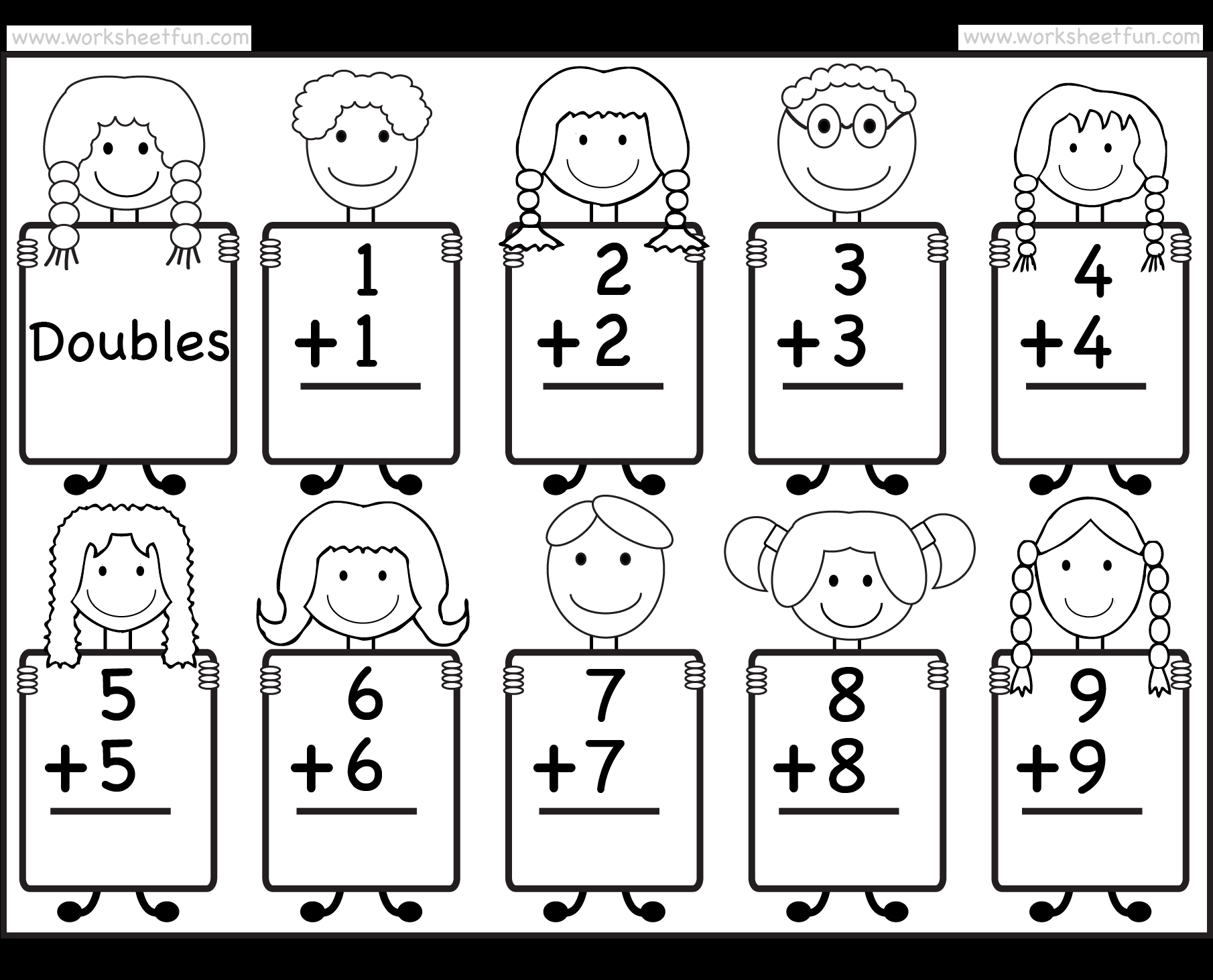 Addition Doubles Facts Beginner Addition Worksheet FREE Printable Worksheets Worksheetfun