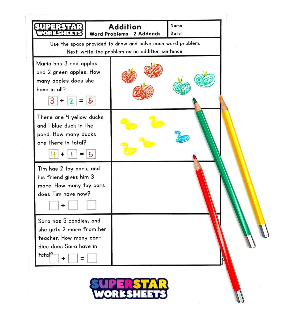 Addition Word Problems Superstar Worksheets Free Printable Elementary Math Word Problems Worksheet