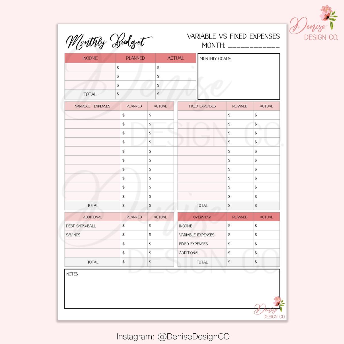 All In One Printable Monthly Budget Sheet Income Variable Vs Fixed Expenses Overview Notes Etsy Sweden All In One Printable Monthly Budget Sheet Income Variable Vs Fixed Expenses Overview Notes Etsy Sweden