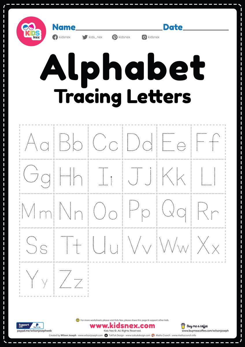 300 Free Letter Tracing Worksheets By Gold Star Fun Vibrant Designs