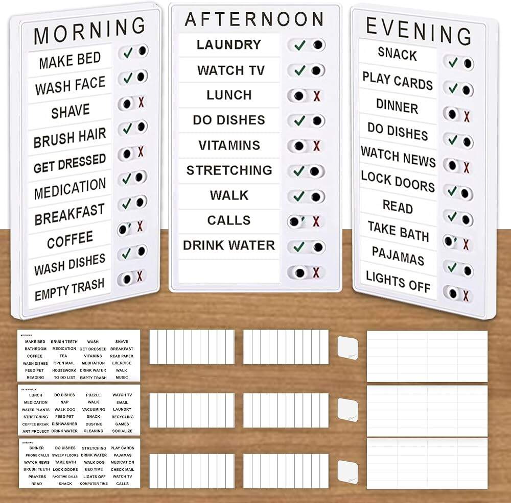 Amazon ELDR At Home Checklist Boards For Adults Memory Loss Gadget For Elderly And Dementia Aid Alzheimers Activities To Do List Daily Planner Caregiver Supplies Health Household