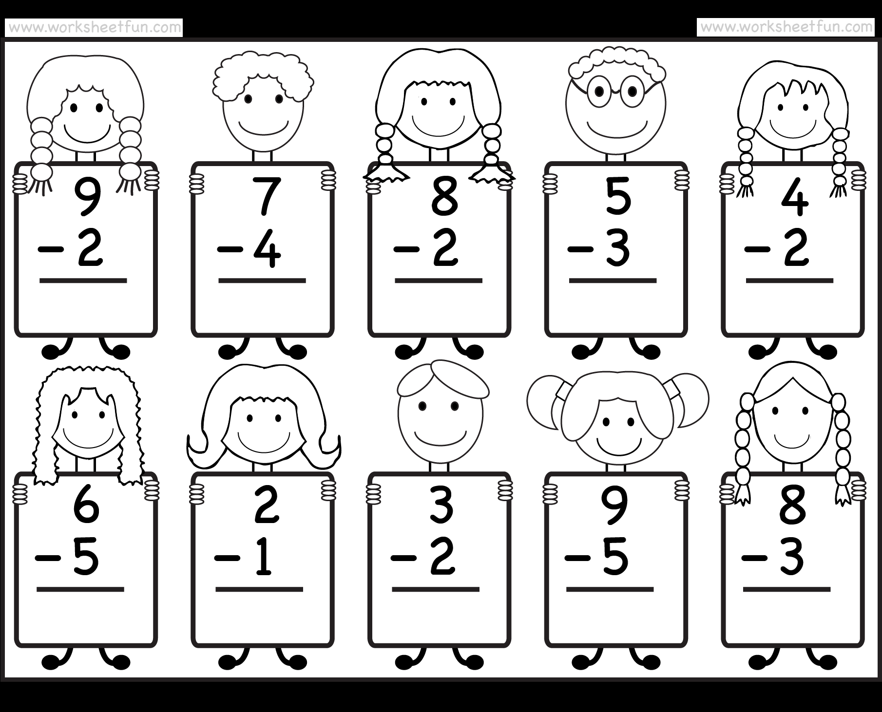 Subtraction Worksheets For Kindergarten