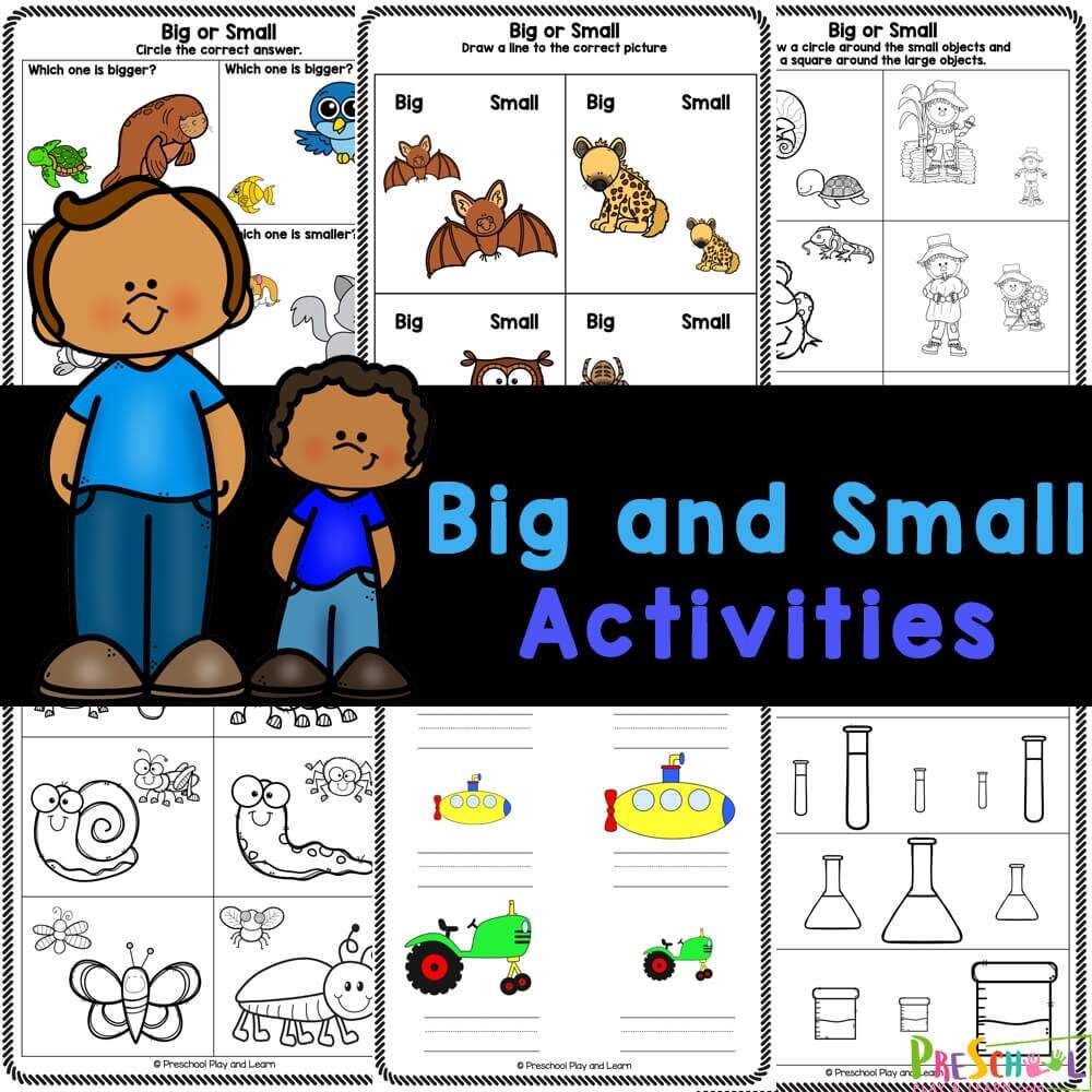 Big And Small Concept Activities With FREE Math Worksheet Big Or Small Worksheets Free Printable The Teaching Aunt
