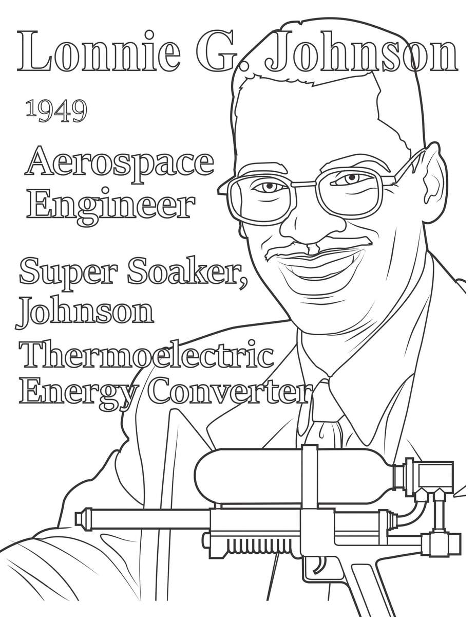 Black Inventor Lonnie G Johnson Coloring Page Black History Month Resource