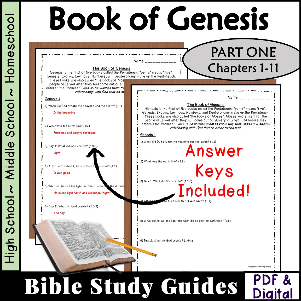 Book Of Genesis Bible Study Questions CH 1 11 Made By Teachers Book Of Genesis Bible Study Questions CH 1 11 Made By Teachers