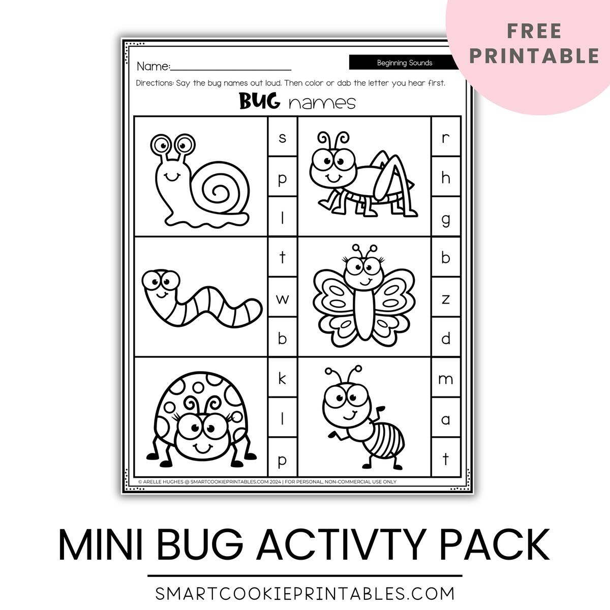 Free Printable Insect Worksheets For Preschool Worksheets Library