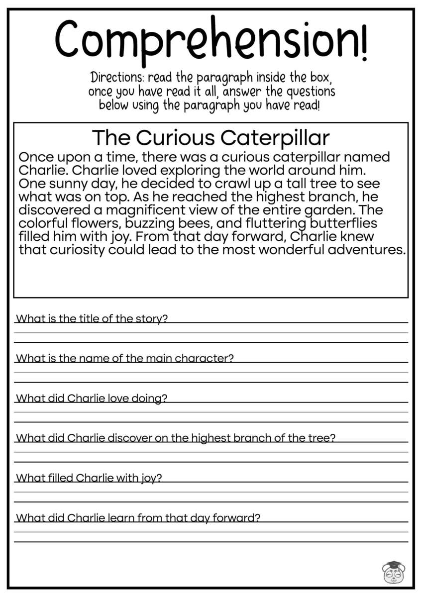 Buy 5 Printable Reading Comprehension English Worksheets Ages 4 7 KG1 To Grade 2 Online In India Etsy