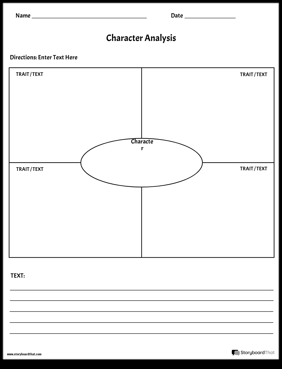 Character Analysis Worksheets By Storyboard That 2025