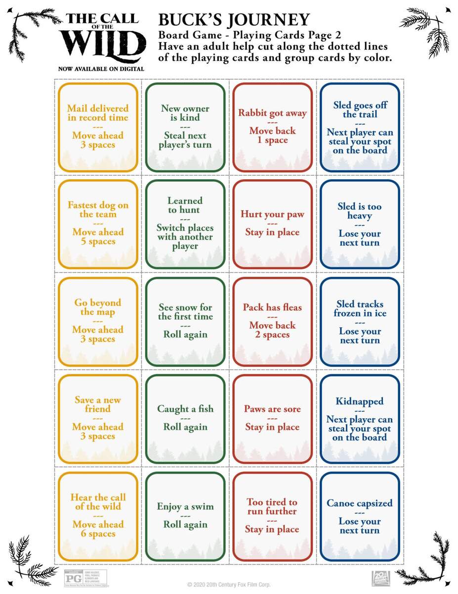 Check Out These Call Of The Wild Activity Sheets Fandango Check Out These Call Of The Wild Activity Sheets Fandango