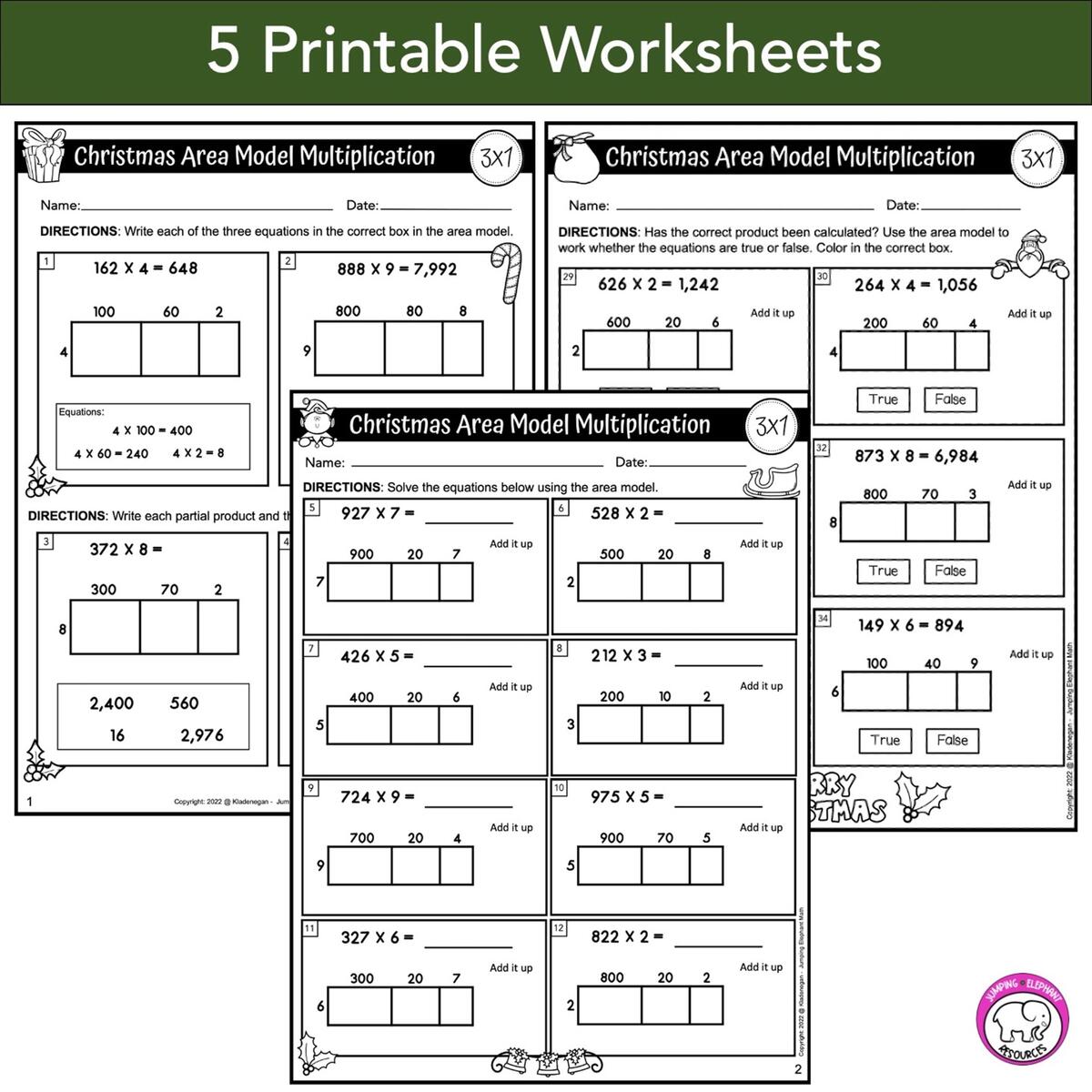 Christmas 3 Digit By 1 Digit Multiplication Area Model Google And Worksheets Made By Teachers 3 Digit By 1 Digit Multiplication Assessment Worksheets Area Models Partial Products Made By Teachers