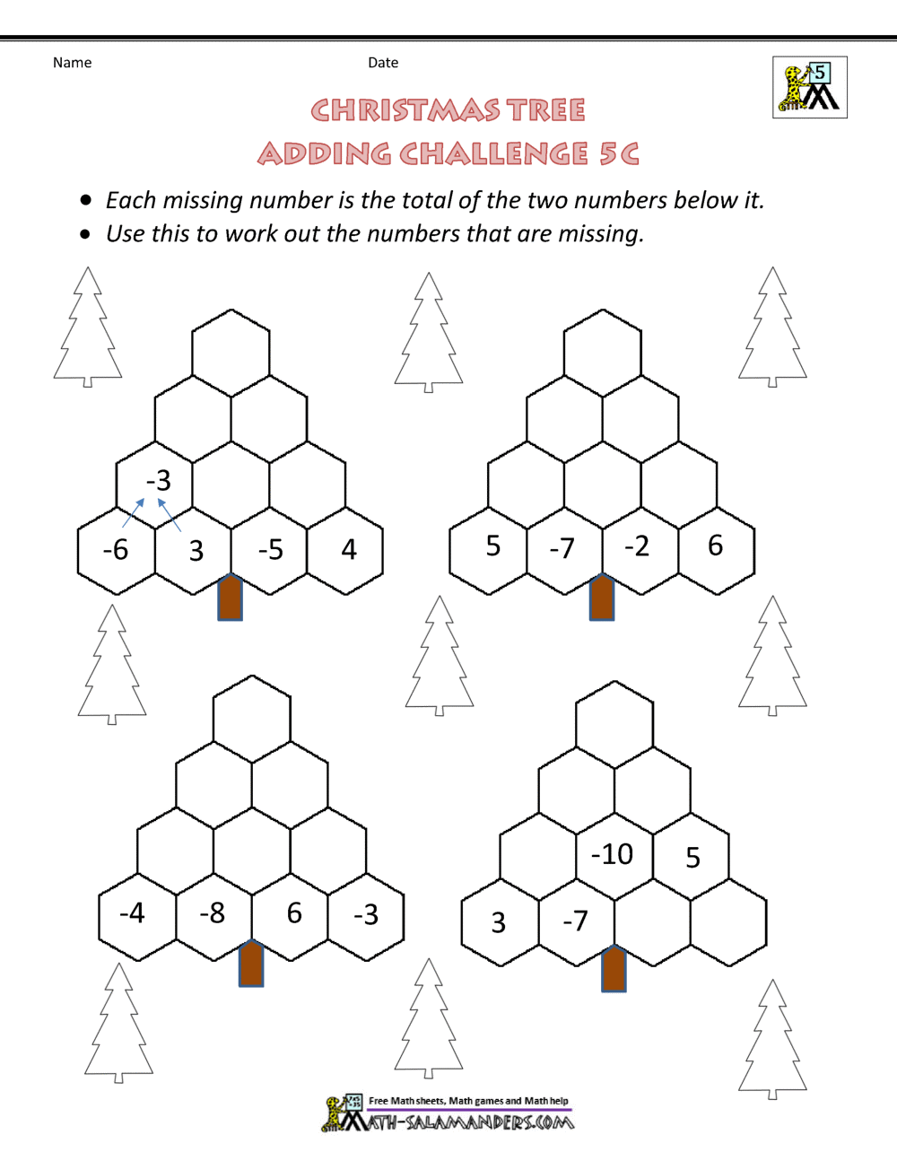 Christmas Math 5th Grade Worksheets