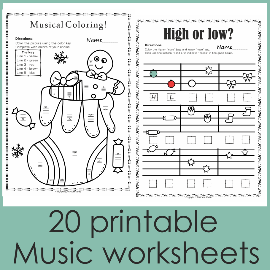 Christmas Music Worksheets Lines Spaces High Low Christmas Music Worksheets Lines Spaces High Low