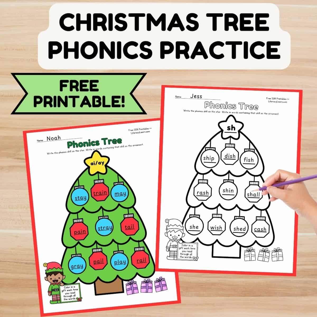Christmas Tree Phonics Worksheet FREE Printable Literacy Learn