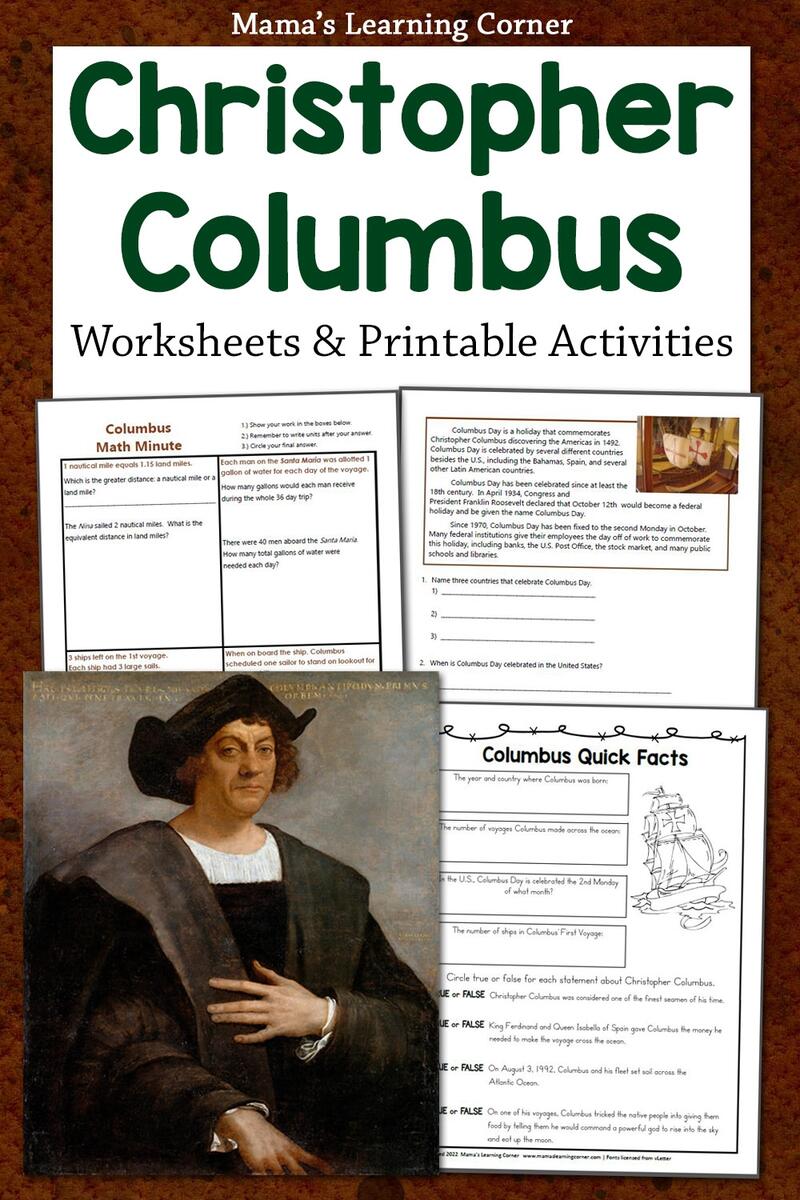 Christopher Columbus Worksheet Packet Mamas Learning Corner Columbus Day Craft And Writing All About Christopher Columbus Worksheet Made By Teachers
