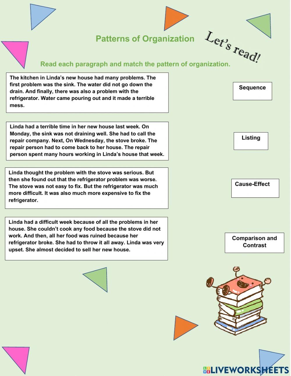 CLUES TO THE ORGANIZATIONAL PATTERN Learning Chegg Worksheets Library
