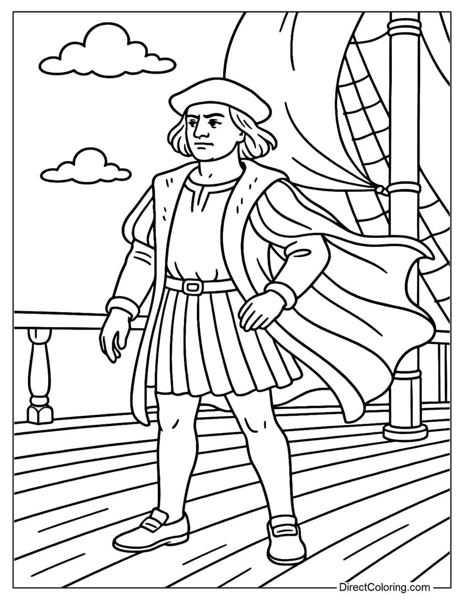 Columbus Day Coloring Pages Free PDF To Download And Print Columbus Day Worksheets