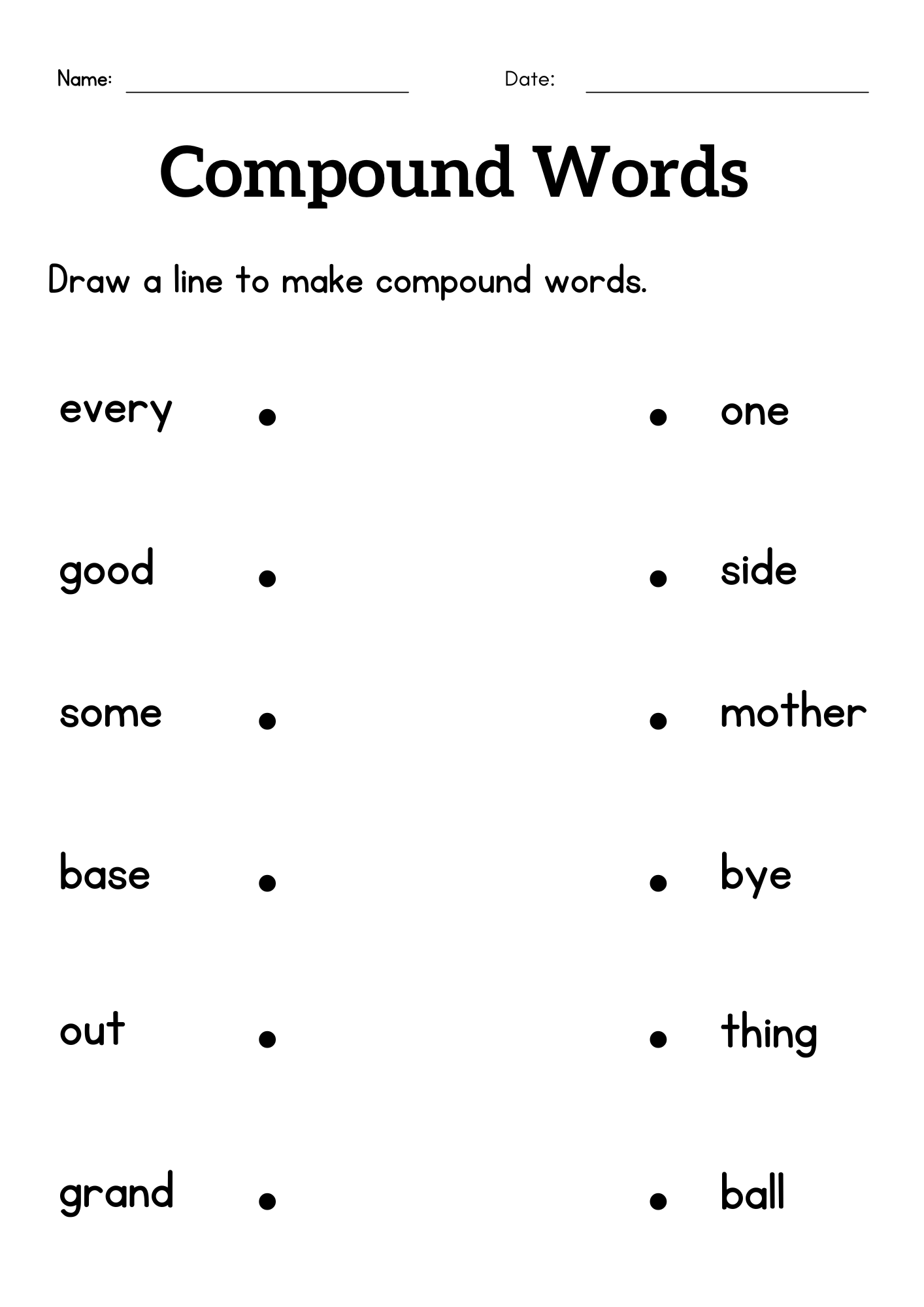 Trace The Compound Words Worksheet For Kindergarten Kidpid