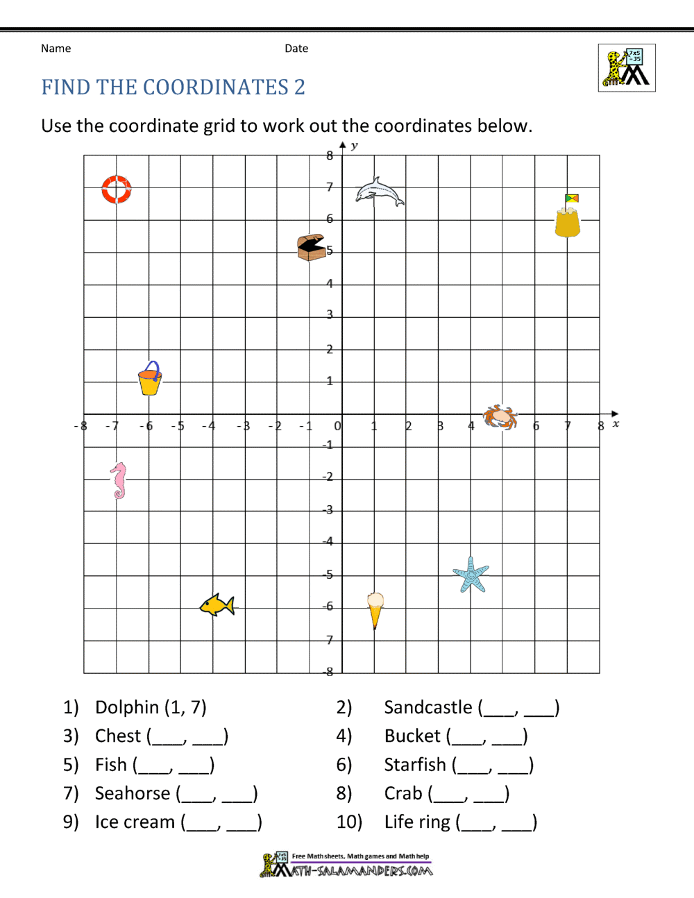 Storyboard That Create Coordinate Plane Worksheets