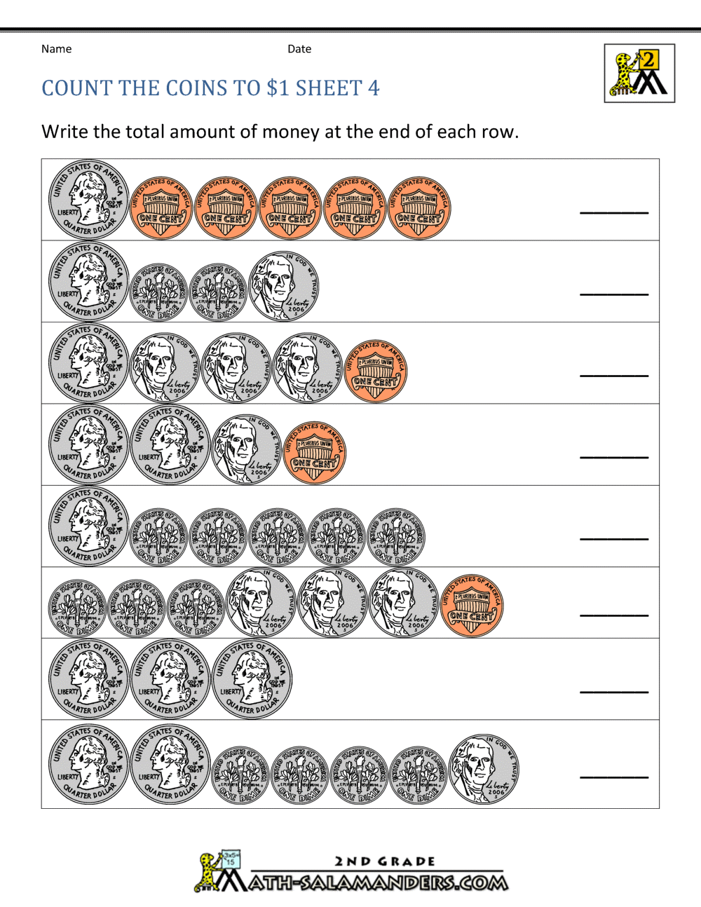 Counting Money Worksheets