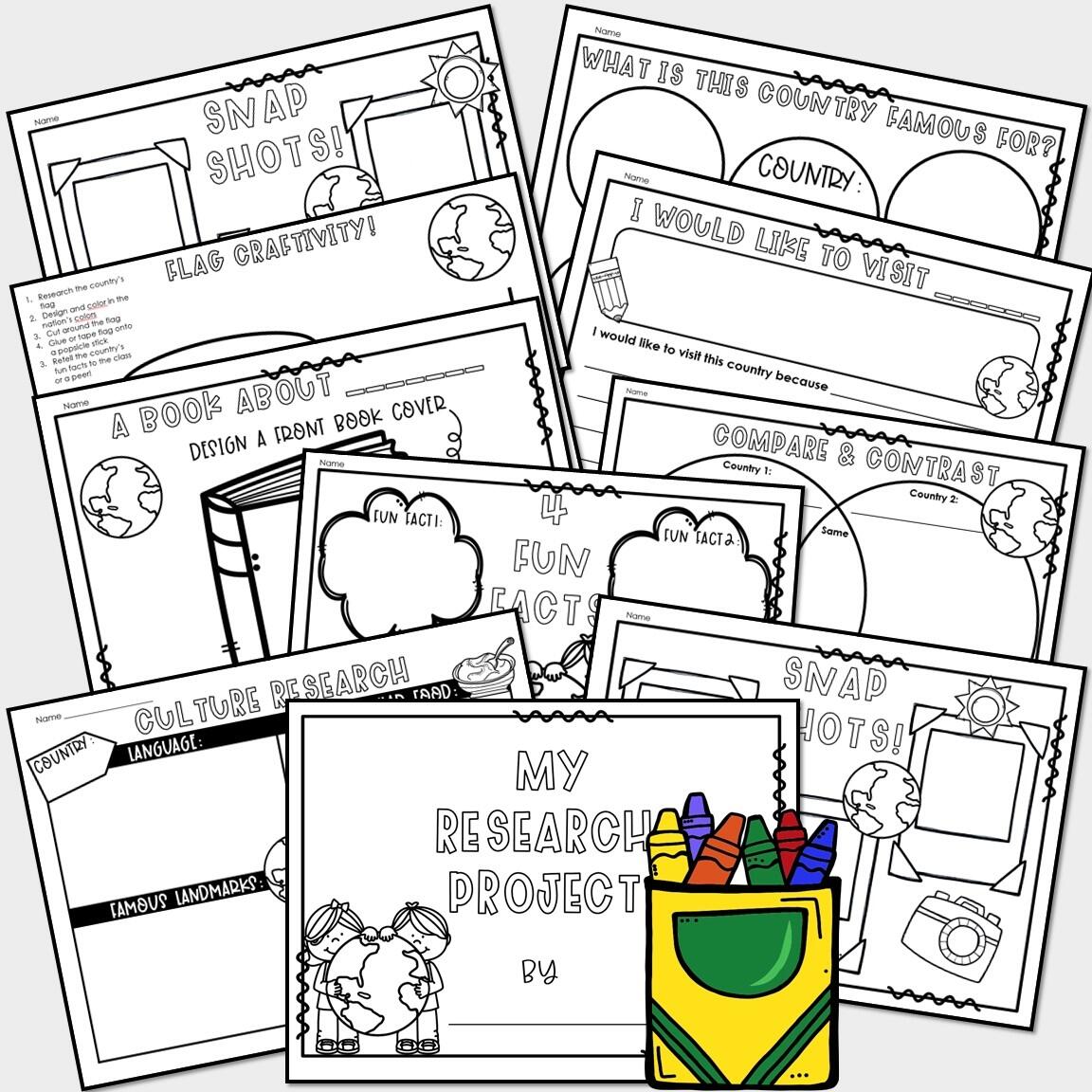 Country Research Project Country Report Graphic Organizer Writing Worksheets Made By Teachers