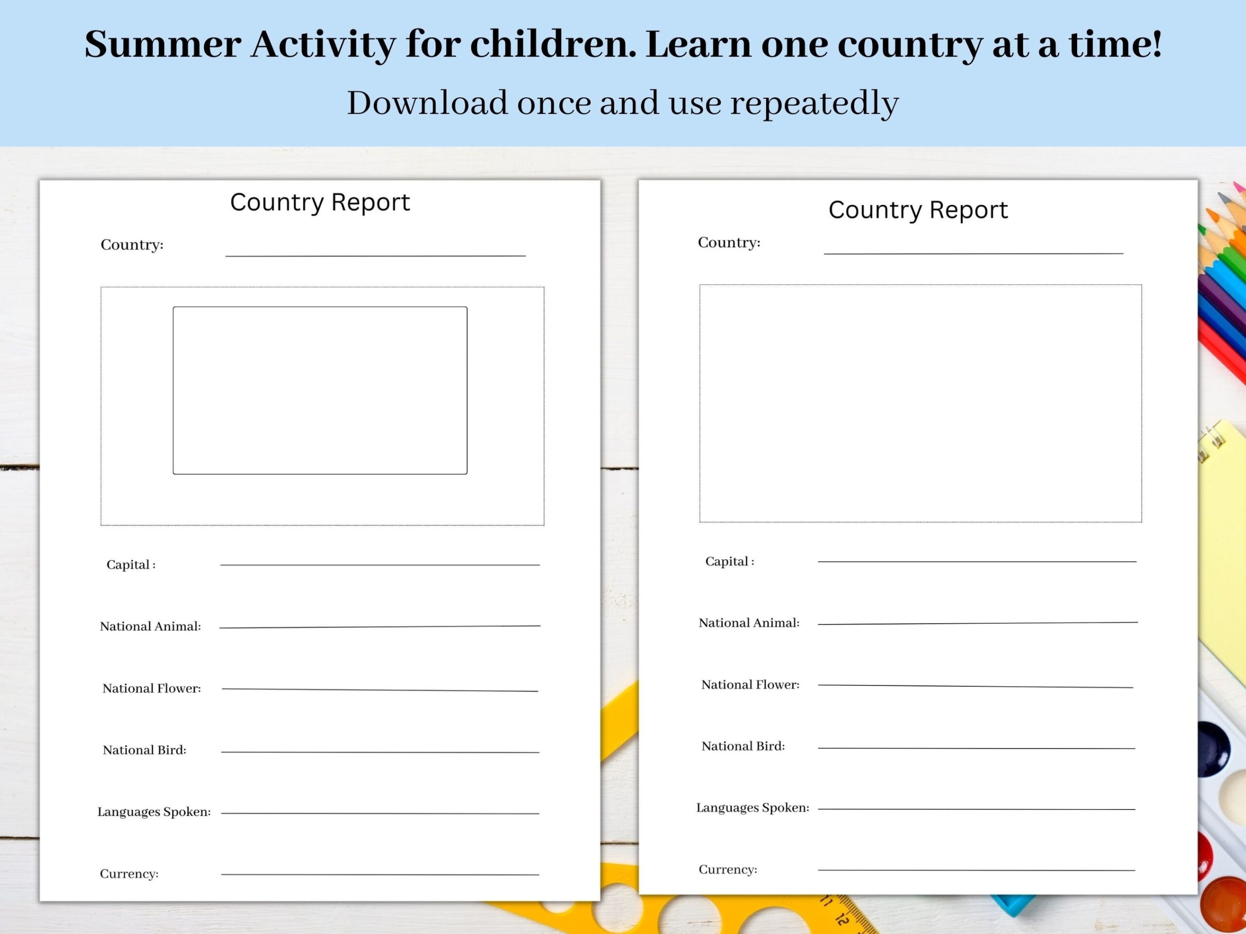 Country Study Research Project Geography Worksheet Country Research Worksheet World Geography Lesson Plan Homeschool Printable Worksheet Etsy