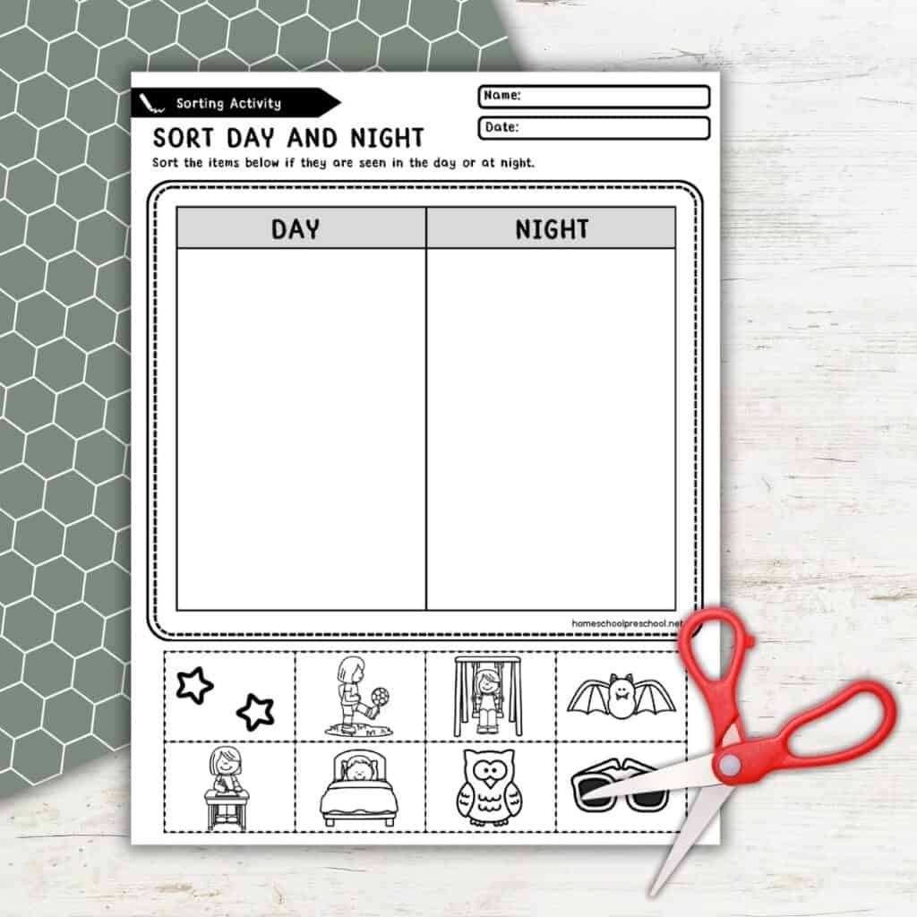Day And Night Preschool Printables For Fun Learning Day And Night Preschool Printables For Fun Learning