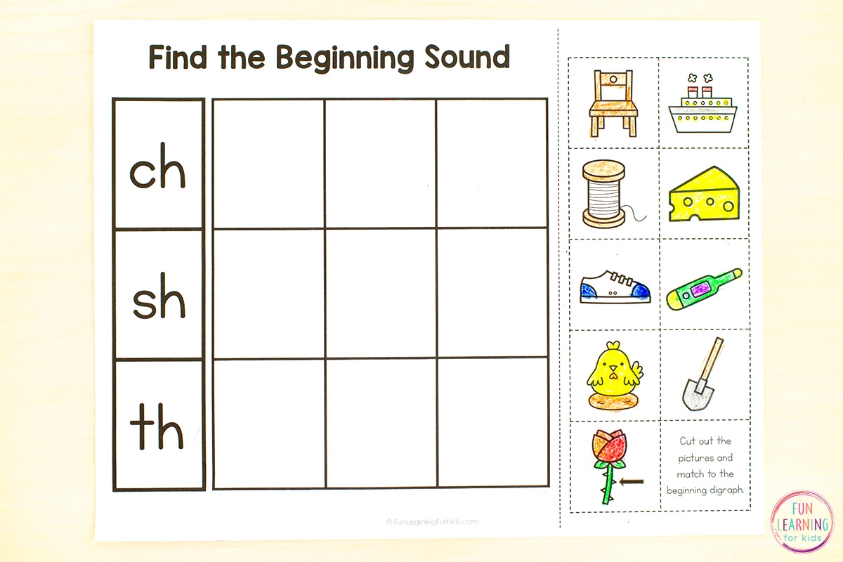 Digraph Sounds Sort Cut Paste Digraph Sounds Sort Cut Paste