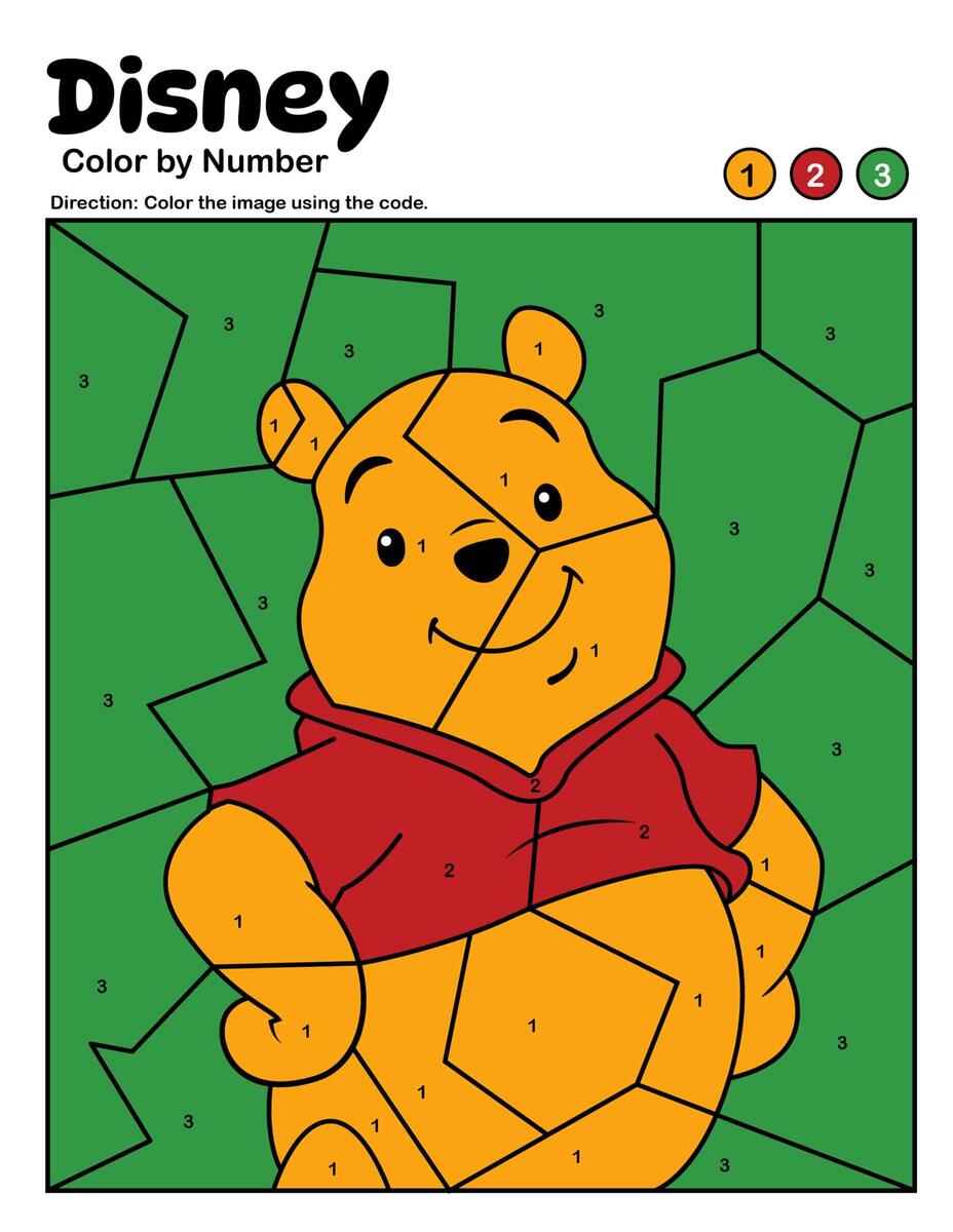 Disney Color By Number Kids Activity Zone