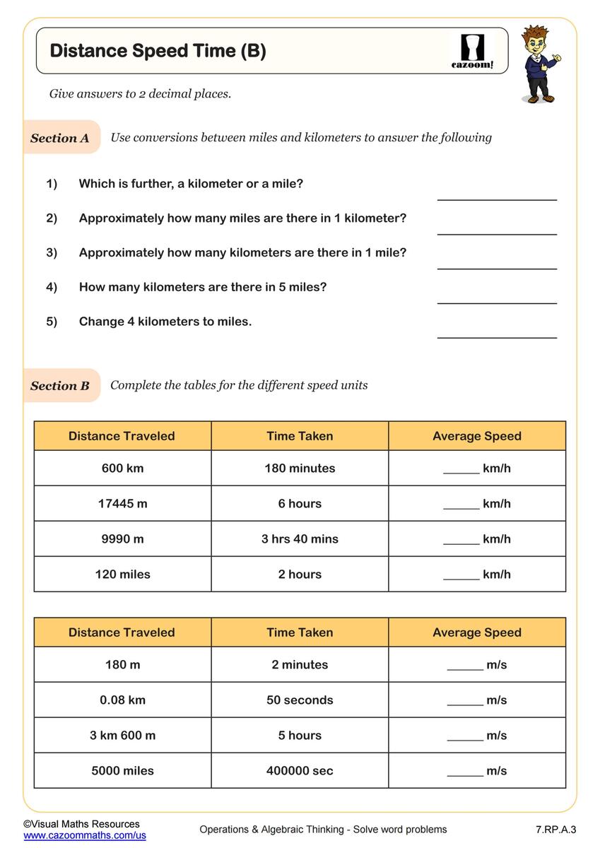 Distance Speed Time Formula FREE Teaching Resources Cazoom Math