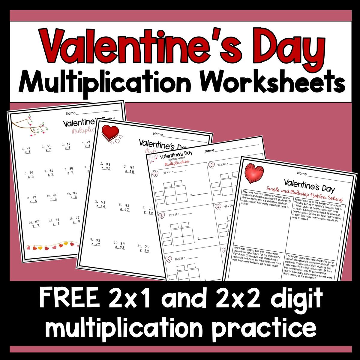 Double Digit Multiplication Practice Valentine S Day Theme Made By Teachers Double Digit Multiplication Practice Valentine S Day Theme Made By Teachers