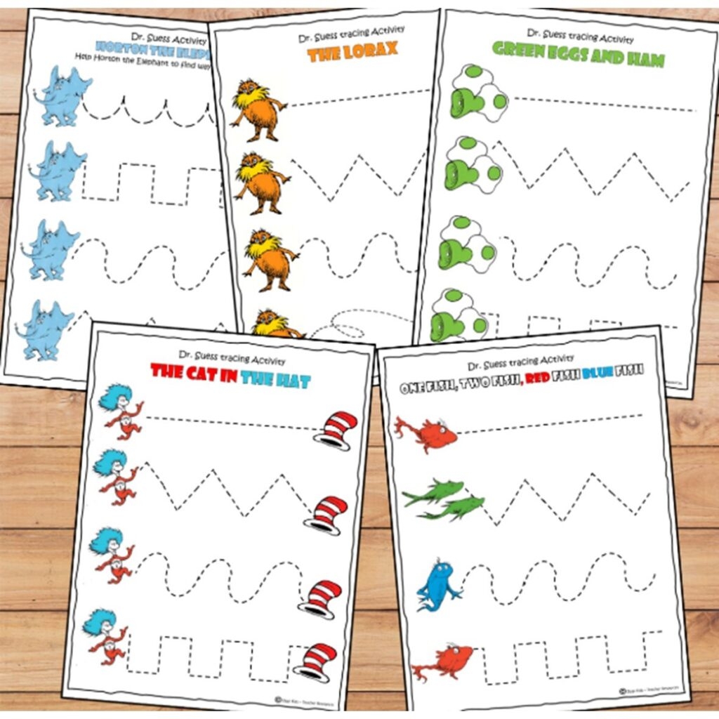 Dr Seuss Tracing Activity For Read Across America Week For Pre K Zippi Kids Dr Seuss Tracing Activity For Read Across America Week For Pre K Zippi Kids